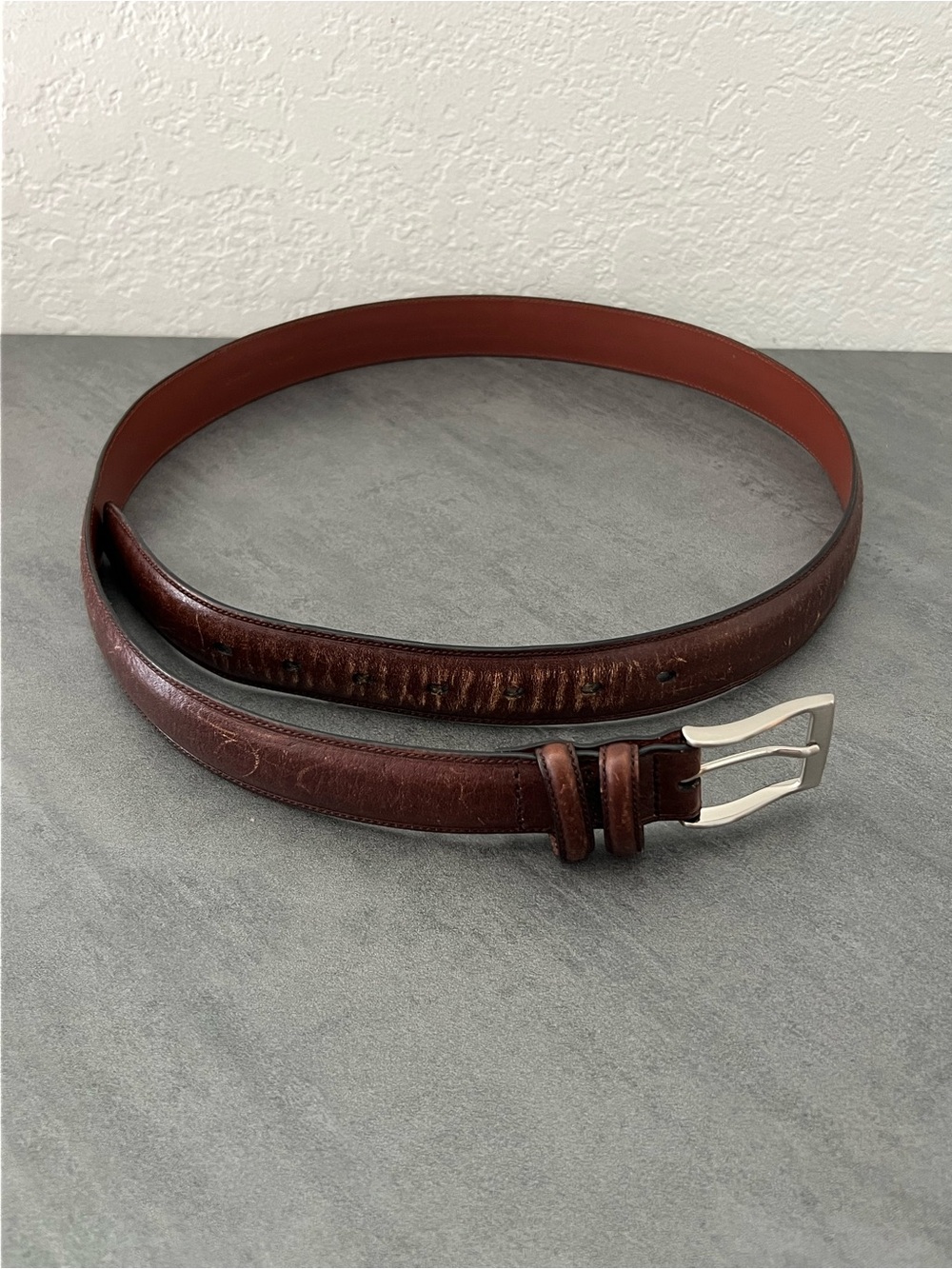 Perry Ellis Portfolio Men's Brown Full Grain Cowhide Leather Belt 40/100 Large